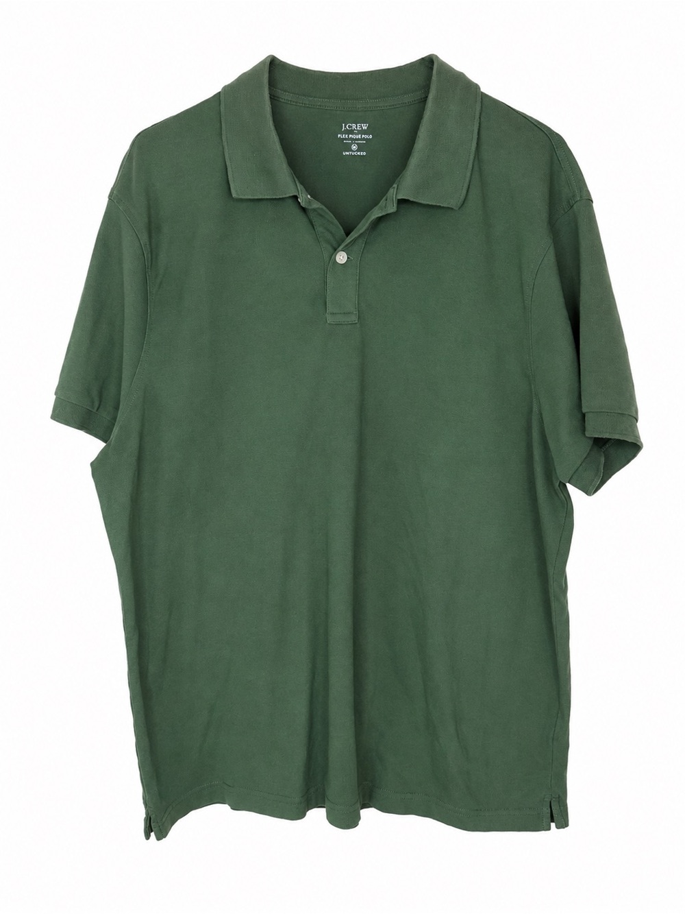 J. Crew Men's Dark Green Pique Polo